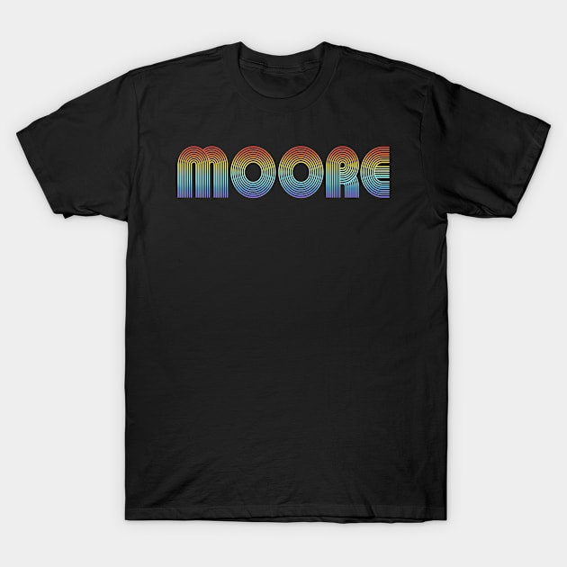 MOORE Rainbow Style Family Name T-Shirt by Salimkaxdew